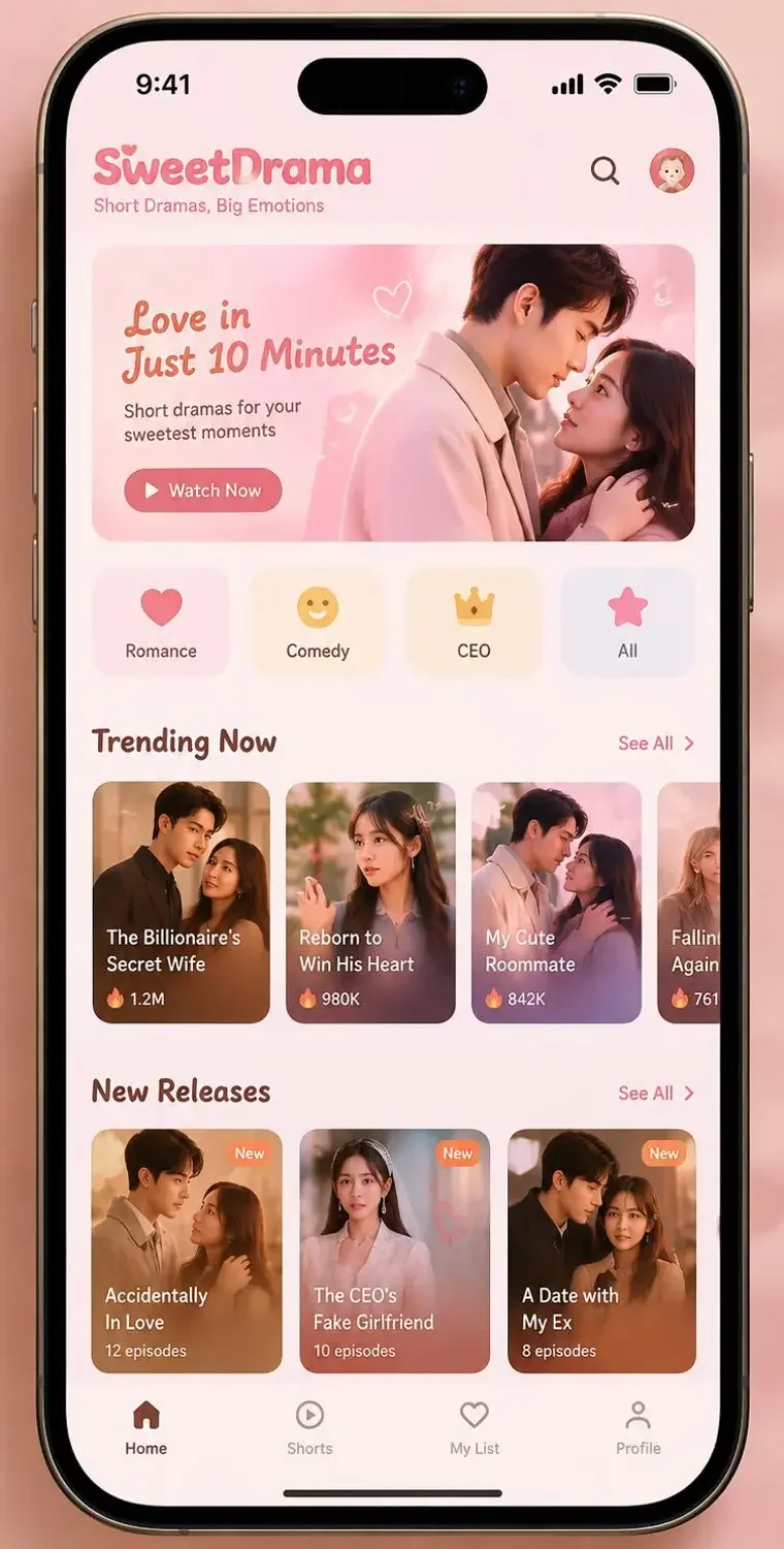 黄果短剧APP 界面预览